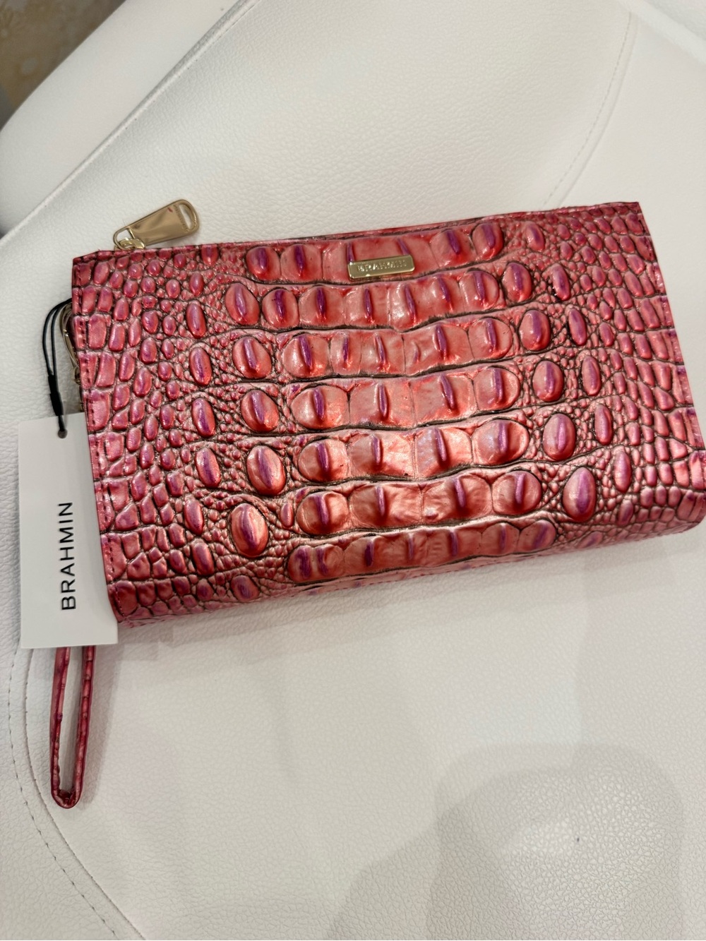 🌸BRAND NEW🌸 NWT BRAHMIN Daisy French Rose Melbourne Leather Wristlet